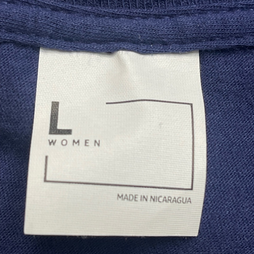Bonjour Croissant T-Shirt - Navy Blue Size L - Picture 9 of 9